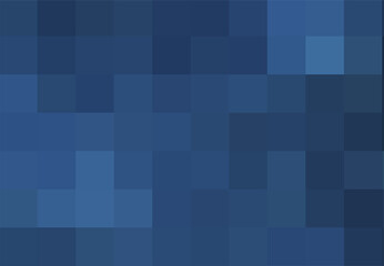 Background from dark blue squares. Blue geometric texture. Vector pattern of square dark blue pixels. A backing of mosaic squares for branding, calendar, card, banner, cover, website