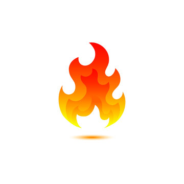 flame vector icon, bonfire logo isolated on white background