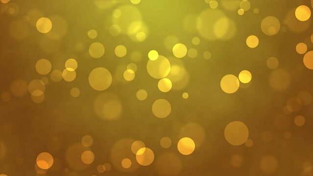 Sparkling bubbles float on a 4K gold background.