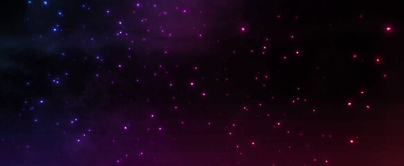 Obraz na płótnie Canvas 銀河　ワイド　星屑　星　キラキラ　パーティクル　宇宙　星空