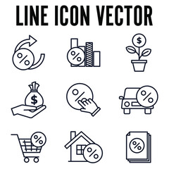 credit and loan set icon symbol template for graphic and web design collection logo vector illustration