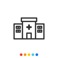 Fototapeta premium Hospital vector icon, Vector and Illustration.