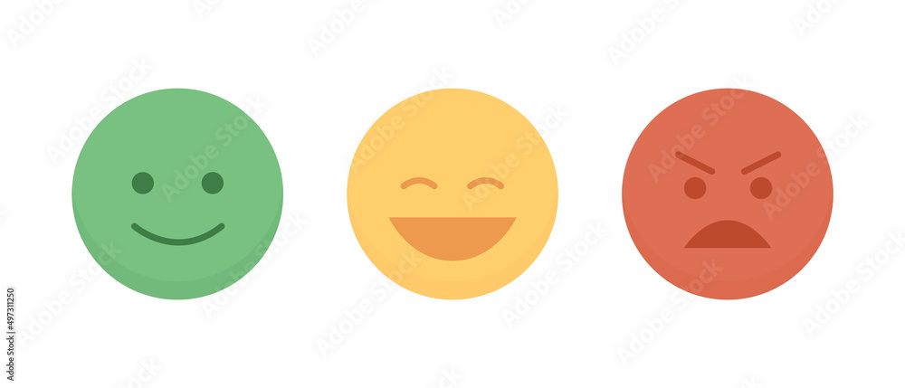 Poster emojis semi flat color vector element set. full sized objects on white. electronic messages and conv