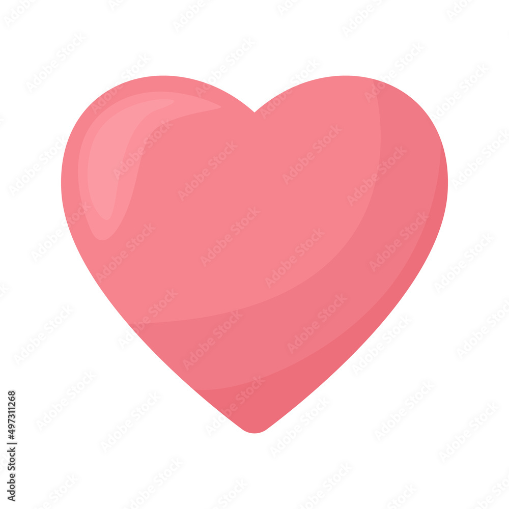 Poster heart symbol semi flat color vector element. full sized object on white. love and support expression