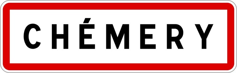 Panneau entrée ville agglomération Chémery / Town entrance sign Chémery