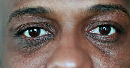 Fototapeta premium African man meditating close-up eyes