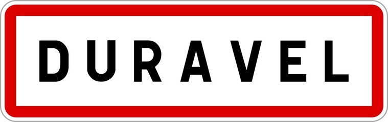 Panneau entrée ville agglomération Duravel / Town entrance sign Duravel