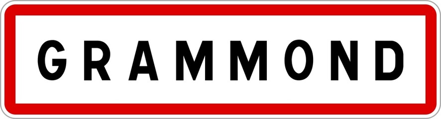Obraz premium Panneau entrée ville agglomération Grammond / Town entrance sign Grammond