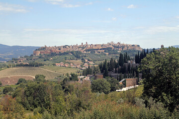 Fototapeta na wymiar Panoramic view of the city of Orvieto standing on a hill