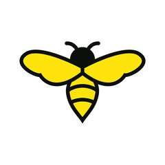 bee logo icon design template vector