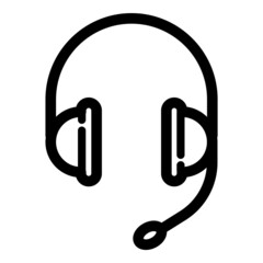 Headset Flat Icon Isolated On White Background