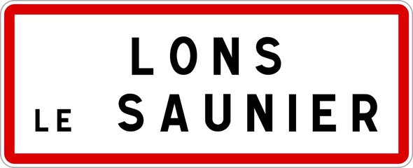 Panneau entrée ville agglomération Lons-le-Saunier / Town entrance sign Lons-le-Saunier