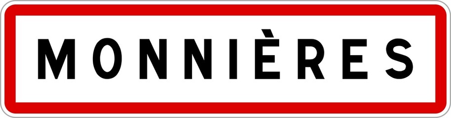 Panneau entrée ville agglomération Monnières / Town entrance sign Monnières