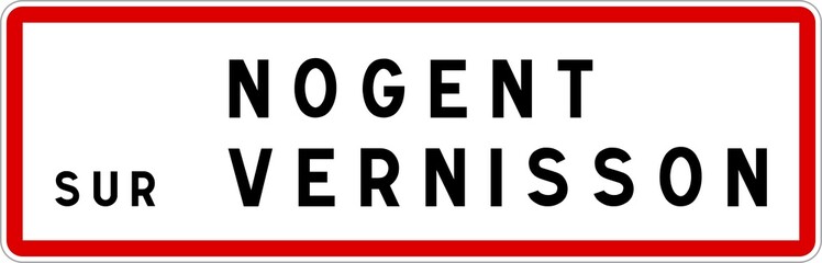 Panneau entrée ville agglomération Nogent-sur-Vernisson / Town entrance sign Nogent-sur-Vernisson