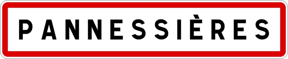Panneau entrée ville agglomération Pannessières / Town entrance sign Pannessières