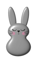 Obraz premium Realistic three-dimensional silhouette of black rabbit. Simple image with pseudo 3d, gloss and shine. Symbol of year 2023 and Easter. Vertical format. Vector illustration for postcards, banners.