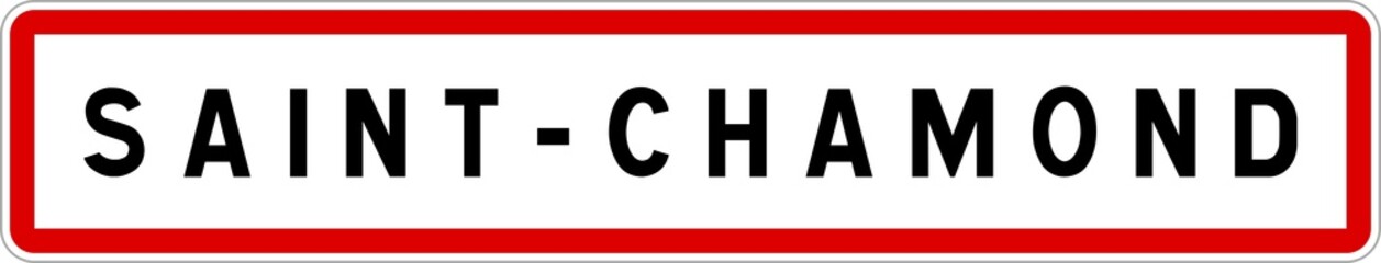 Panneau entrée ville agglomération Saint-Chamond / Town entrance sign Saint-Chamond