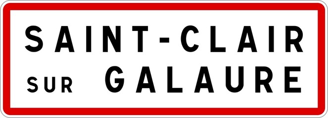 Panneau entrée ville agglomération Saint-Clair-sur-Galaure / Town entrance sign Saint-Clair-sur-Galaure