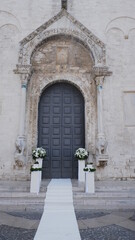 church door in stone archway