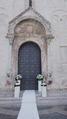 Fototapeta na wymiar Entrance to the medieval church