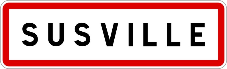 Panneau entrée ville agglomération Susville / Town entrance sign Susville