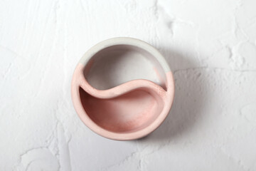 plaster candle holder round yin yang. tea candle. interior candle holder with your own hands.