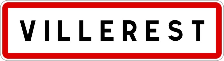 Panneau entrée ville agglomération Villerest / Town entrance sign Villerest