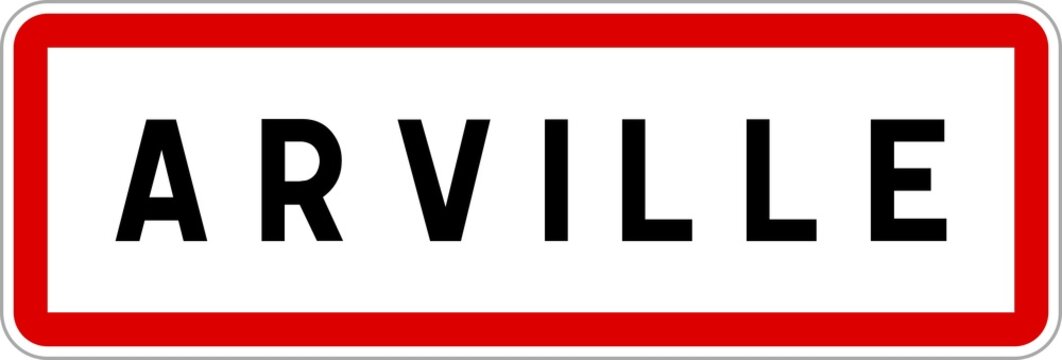 Panneau entrée ville agglomération Arville / Town entrance sign Arville