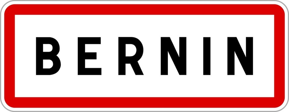 Panneau entr&eacute;e ville agglom&eacute;ration Bernin / Town entrance sign Bernin