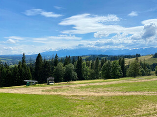 View on mountains in Bukowina Tatrzanska in Poland
