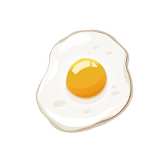 Fried egg on the white background vector