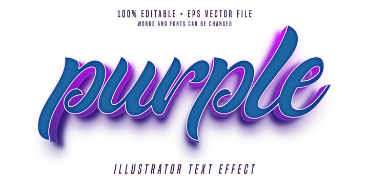 Purple 3d Text Effect