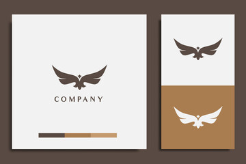 sport logo design template, with eagle silhouette icon