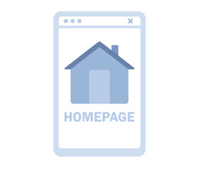 Homepage icon. Website or app homepage development, optimization, setup. Vector flat illustration
