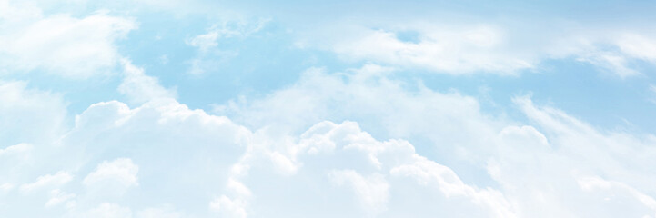 Blue sky with white cloud. The summer heaven is colorful clearing day Good weather and beautiful nature in the morning.