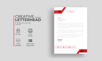 Creative  Modern Clean Corporate Business Letterhead Template Design. professional Letterhead design for your business, print ready, corporate identity letterhead template.