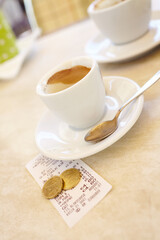 cup of coffee in cafe