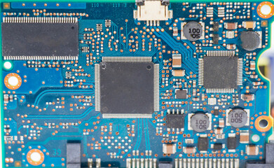 Electronic motherboard, isometric processor © taidundua