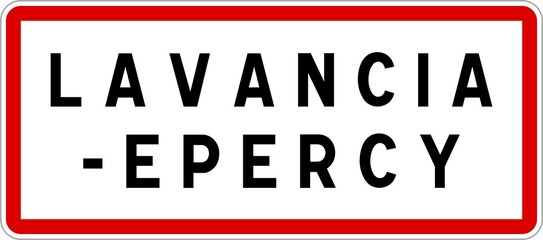 Panneau entrée ville agglomération Lavancia-Epercy / Town entrance sign Lavancia-Epercy