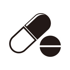 Medical tablet and pill vector icon	