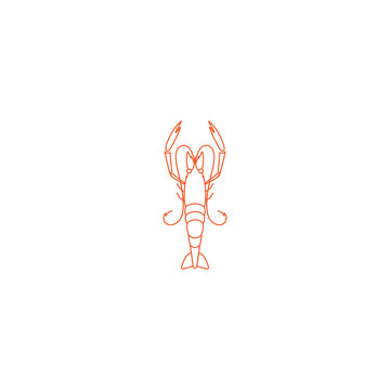recommend clip art: lobster line art  minimalist logo design vector graphic icon symbol illustration