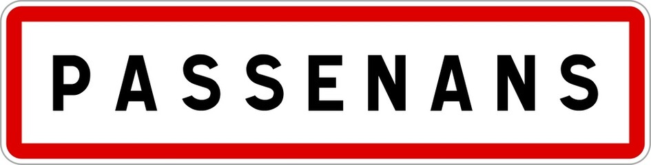 Panneau entrée ville agglomération Passenans / Town entrance sign Passenans