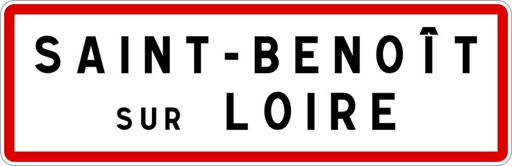 Panneau entrée ville agglomération Saint-Benoît-sur-Loire / Town entrance sign Saint-Benoît-sur-Loire
