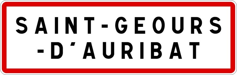 Panneau entrée ville agglomération Saint-Geours-d'Auribat / Town entrance sign Saint-Geours-d'Auribat