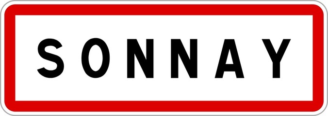 Panneau entrée ville agglomération Sonnay / Town entrance sign Sonnay