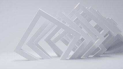 3D geometric shape on white background. 3D illustration