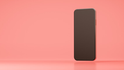 Smartphone on pink background. 3D illustration