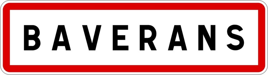 Panneau entrée ville agglomération Baverans / Town entrance sign Baverans