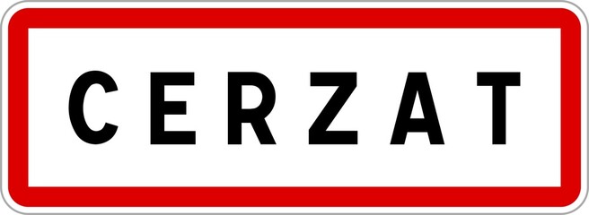 Panneau entrée ville agglomération Cerzat / Town entrance sign Cerzat