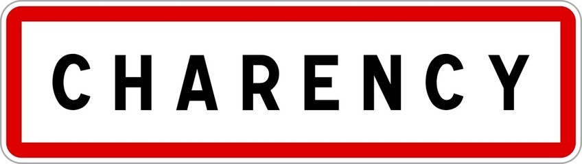 Panneau entrée ville agglomération Charency / Town entrance sign Charency